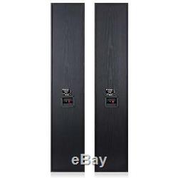 1200 W Passive Floor Standing Hi-fi Tower Speaker Pair Sound System Black