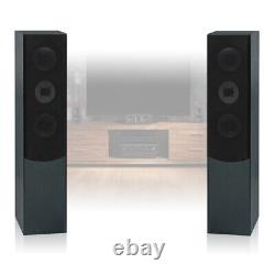 2x Skytronic Passive 3-Way Black HiFi Tower Column Floor Standing Speakers 350W