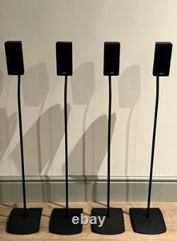 4 x GENUINE BOSE UFS-20 BLACK LIFESTYLE ACOUSTIMASS SPEAKER FLOOR STANDS