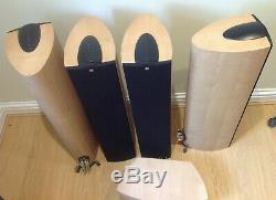 4 x KEF iQ5 Floorstanding Speakers Plus KEF IQ2c Centre Speaker in Maple Finish