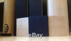 4 x KEF iQ5 Floorstanding Speakers Plus KEF IQ2c Centre Speaker in Maple Finish