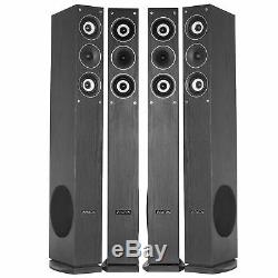 4x Fenton Home Hifi 6.5 3-Way Column Floor Standing Speakers 2000W SSC2058