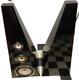 70s High End Stand Speakers Pyramide Piano Lacquer 3-Way Bass Reflex, Black