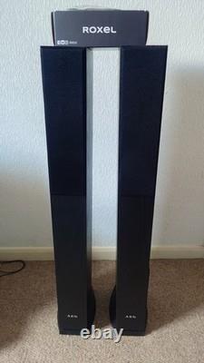 AEG LB 4710 Black Floor Standing Tower Speakers Home Cinema Pair + Amplifier