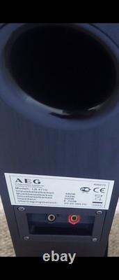 AEG LB 4710 Black Floor Standing Tower Speakers Home Cinema Pair + Amplifier