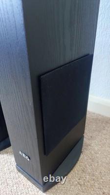 AEG LB 4710 Black Floor Standing Tower Speakers Home Cinema Pair + Amplifier