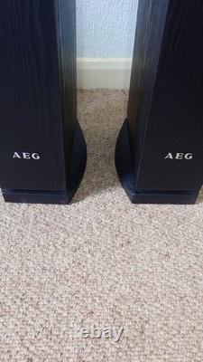 AEG LB 4710 Black Floor Standing Tower Speakers Home Cinema Pair + Amplifier