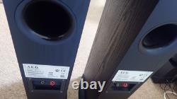 AEG LB 4710 Black Floor Standing Tower Speakers Home Cinema Pair + Amplifier