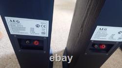 AEG LB 4710 Black Floor Standing Tower Speakers Home Cinema Pair + Amplifier