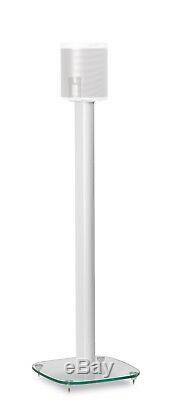 Alphason Sonos Play 1 Speaker Floor Stand Glass Base White High Robust Quality