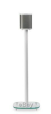 Alphason Sonos Play 1 Speaker Floor Stand Glass Base White High Robust Quality