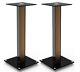 Aluminum Glass and Wood Bookshelf Speaker Stand 23.6 with floor spikes set of 2
