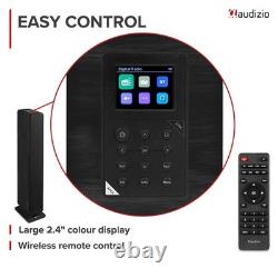 Audizio ARCO Active Floor Standing Tower Speaker with Bluetooth and DAB Black