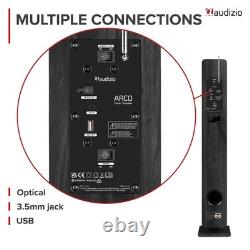 Audizio ARCO Active Floor Standing Tower Speaker with Bluetooth and DAB Black
