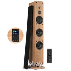 Audizio ARCO Active Floor Standing Tower Speaker with Bluetooth and DAB L. Wood