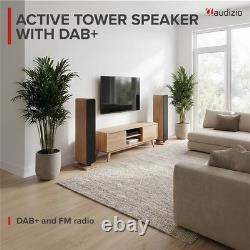 Audizio ARCO Active Floor Standing Tower Speaker with Bluetooth and DAB L. Wood