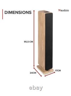Audizio ARCO Active Floor Standing Tower Speaker with Bluetooth and DAB L. Wood