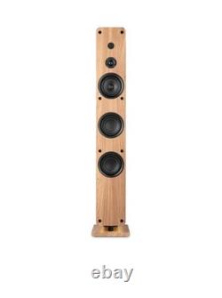 Audizio ARCO Active Floor Standing Tower Speaker with Bluetooth and DAB L. Wood