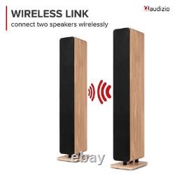 Audizio ARCO Active Floor Standing Tower Speaker with Bluetooth and DAB L. Wood