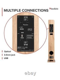 Audizio ARCO Active Floor Standing Tower Speaker with Bluetooth and DAB L. Wood