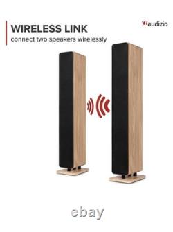 Audizio ARCO Active Floor Standing Tower Speaker with Bluetooth and DAB L. Wood