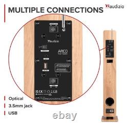 Audizio ARCO Active Floor Standing Tower Speaker with Bluetooth and DAB L. Wood