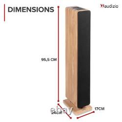 Audizio ARCO Active Floor Standing Tower Speaker with Bluetooth and DAB L. Wood