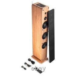 Audizio ARCO Active Floor Standing Tower Speaker with Bluetooth and DAB L. Wood