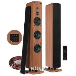 Audizio ARCO Active/Passive HiFi Floor Standing Speakers Dark Wood
