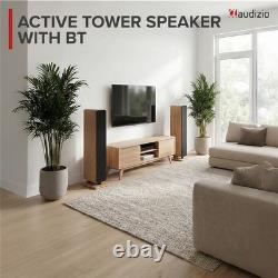 Audizio ARCO Active/Passive HiFi Floor Standing Speakers Dark Wood