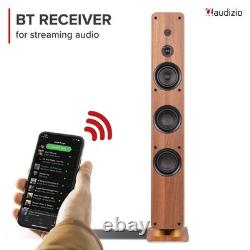 Audizio ARCO Active/Passive HiFi Floor Standing Speakers Dark Wood