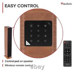 Audizio ARCO Active/Passive HiFi Floor Standing Speakers Dark Wood