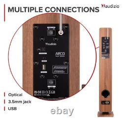 Audizio ARCO Active/Passive HiFi Floor Standing Speakers Dark Wood