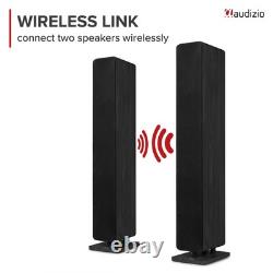 Audizio ARCO Active Powered Bluetooth Floor Standing HiFi Tower Speaker Black