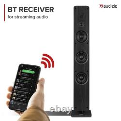 Audizio ARCO Active Powered Bluetooth Floor Standing HiFi Tower Speaker Black