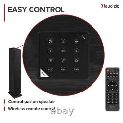 Audizio ARCO Active Powered Bluetooth Floor Standing HiFi Tower Speaker Black