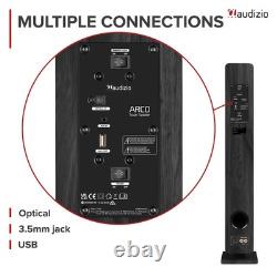 Audizio ARCO Active Powered Bluetooth Floor Standing HiFi Tower Speaker Black
