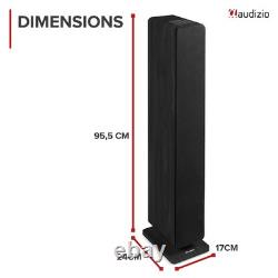 Audizio ARCO Active Powered Bluetooth Floor Standing HiFi Tower Speaker Black