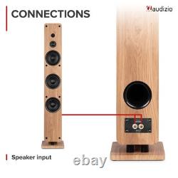Audizio ARCO Floor Standing Tower Speaker System with AD220B Amplifier Wood