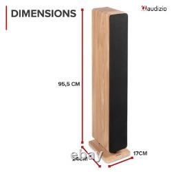 Audizio ARCO Floor Standing Tower Speaker System with AD220B Amplifier Wood