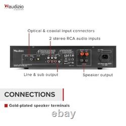 Audizio ARCO Floor Standing Tower Speaker System with AD220B Amplifier Wood