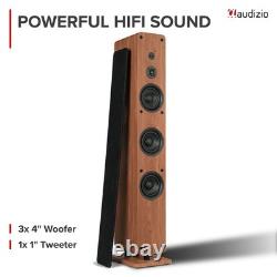 Audizio ARCO Pair Passive Floor Standing Tower Speakers Dark Wood