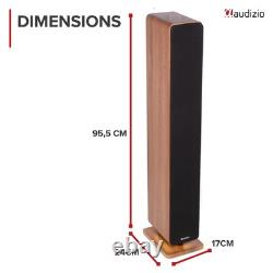 Audizio ARCO Pair Passive Floor Standing Tower Speakers Dark Wood