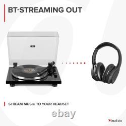 Audizio Toledo Bluetooth Record Player Hi-Fi System with Floor-Standing Speakers