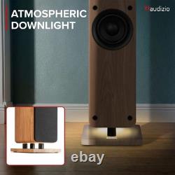 Audizio Toledo Record Player with Wireless HiFi Floor Standing Speakers Wood