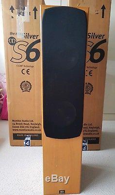 BOXED! Pair Of Monitor Audio Silver S6 warm beech Finish Floor Standing Speakers