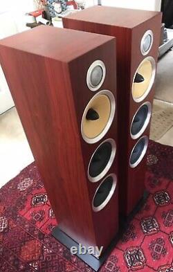 B&W CM8 S2 Floor standing spkrs, Rosewood, very good cond, with spikes & grills