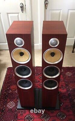 B&W CM8 S2 Floor standing spkrs, Rosewood, very good cond, with spikes & grills