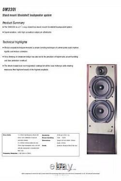 B&W DM330 100W Bowers Wilkins Floor Standing Speakers Audiophile England Made