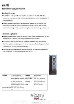 B&W DM580 Bowers Wilkins 150W Floor Standing Speakers Audiophile Made in England